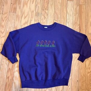 Purple Sweatshirt with Embroidered Design